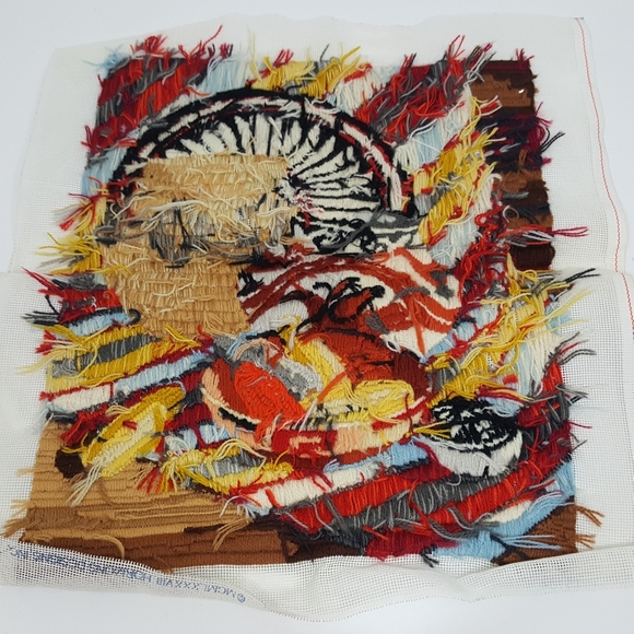 Finished Complete Needle Point Southwest Aztec - Picture 8 of 8